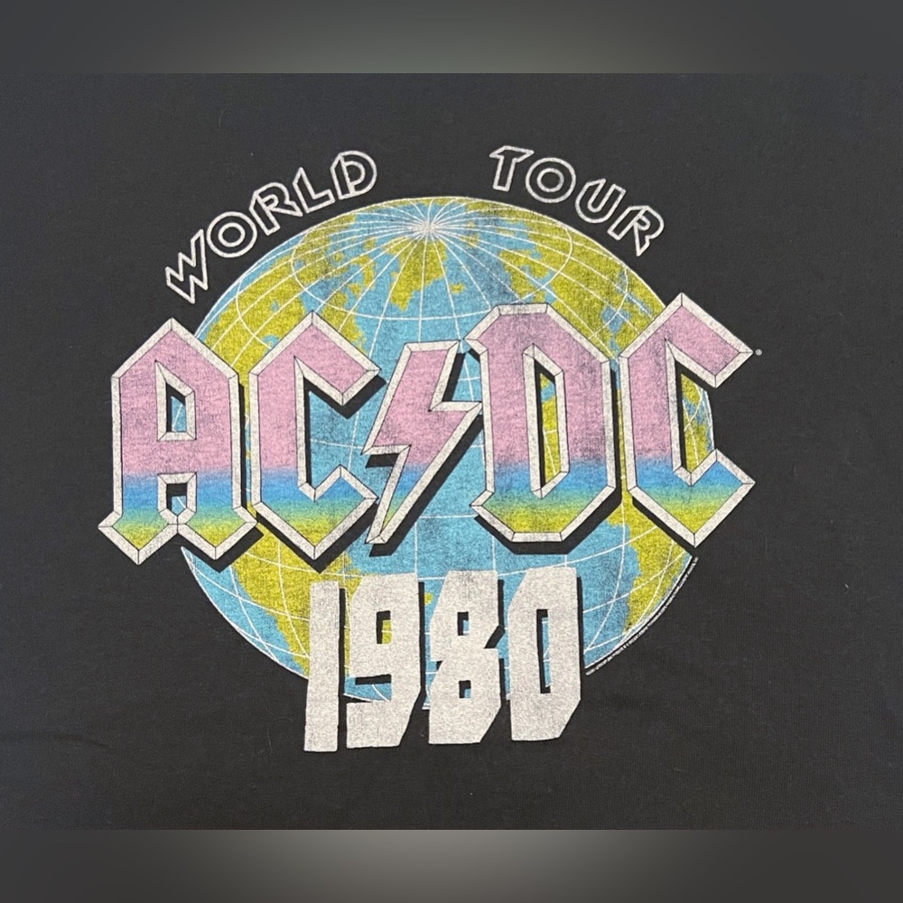 Junk Food NWT AC/DC 1980’s World Tour Graphic Tee in Small - Picture 4 of 7